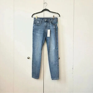 NWT Just USA Vale Distressed Low Rise Skinny Jeans Indigo Wash size 26